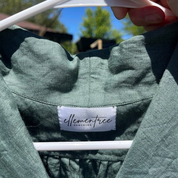 Handmade Linen Romper - Size XS - Sage Green - Picture 2 of 3